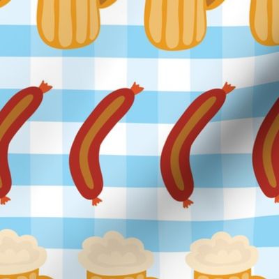 Beer, pretzels, and sausages for the Oktoberfest! 