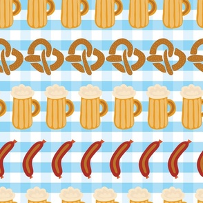 Beer, pretzels, and sausages for the Oktoberfest! 