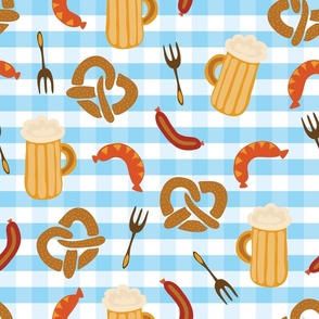 Beer, pretzels, and sausages for the Oktoberfest! 