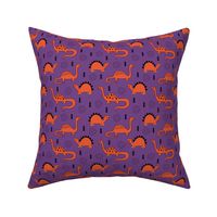 Adorable quirky dino illustration geometric dinosaur animals for kids black and white girls orange purple SMALL