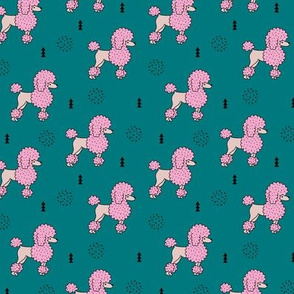 Super cute poodle dog puppy geometric colorful pastel scandinavian style kids pink teal SMALL