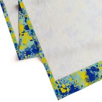 blue and yellow splatter paint