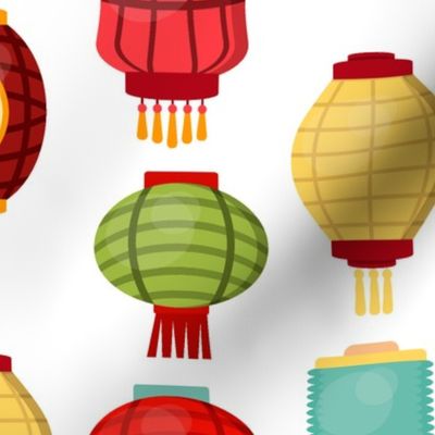 Chinese lantern seamless pattern