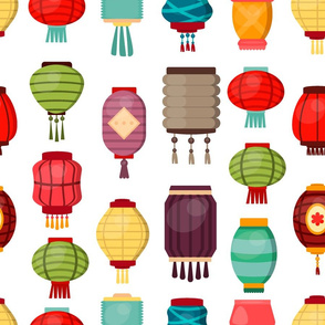 Chinese lantern seamless pattern