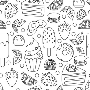 coloring book sweets food