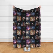 Galaxy Quilt Blocks (8 inch squares) Patchwork Cheater Quilt