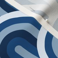 Classic blue Art Deco waves Wallpaper