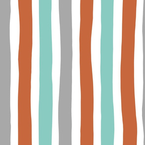 Rainbow beams abstract vertical stripes trend colorful modern minimal design boys mint copper gray Jumbo