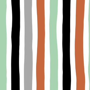 Rainbow beams abstract vertical stripes trend colorful modern minimal design gender neutral mint copper black fall JUMBO