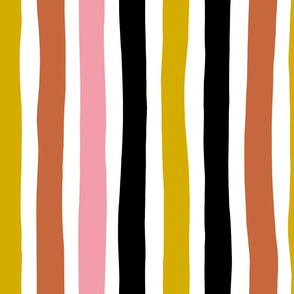 Rainbow beams abstract vertical stripes trend colorful modern minimal design girls autumn pink copper ochre Jumbo