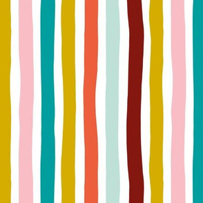 Rainbow beams abstract vertical stripes trend colorful modern minimal design pink blue yellow Medium
