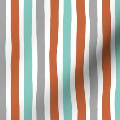 Rainbow beams abstract vertical stripes trend colorful modern minimal design boys mint copper gray Medium