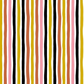Rainbow beams abstract vertical stripes trend colorful modern minimal design girls autumn pink copper ochre SMALL