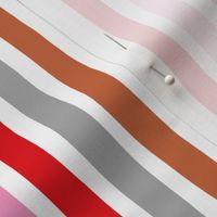 Rainbow beams abstract vertical stripes trend colorful modern minimal design girls summer autumn pink copper red  MEDIUM