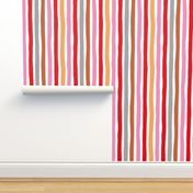 Rainbow beams abstract vertical stripes trend colorful modern minimal design girls summer autumn pink copper red  SMALL