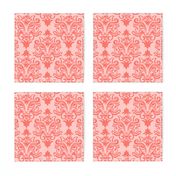 Cat Damask Coral and Blush