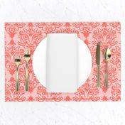 Cat Damask Coral and Blush