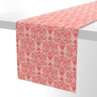 Cat Damask Coral and Blush