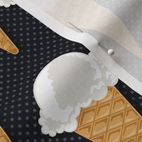 Ice Cream Cone Vanilla Black