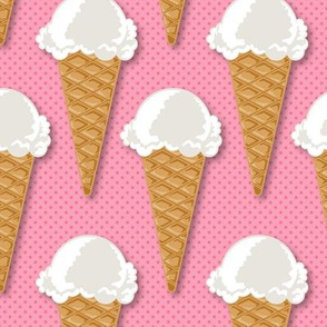 Ice Cream Cone Vanilla Pink