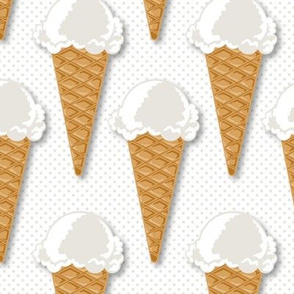 Ice Cream Cone Vanilla White