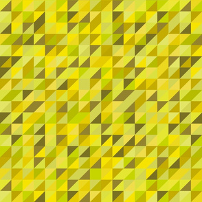 Geometric mosaic in olive, lime, and yellow.