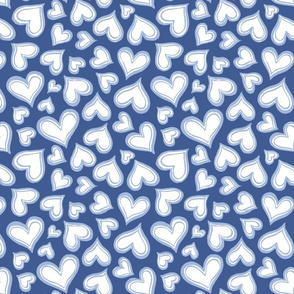 Valentines Love Hearts navy blue Large