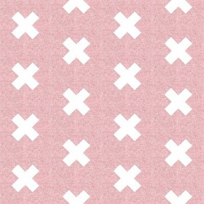 Linen cross dusty pink