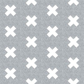 Linen gray cross / grey linen cross