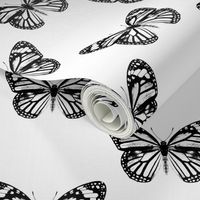 Monarch Butterfly Pattern No. 3 | Black and White | Butterflies | Nature | Insects | Wings