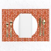 pumpkin spice latte fabric coffee and donuts fall autumn traditions rust - MINI