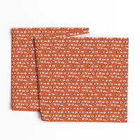 pumpkin spice latte fabric coffee and donuts fall autumn traditions rust - MINI