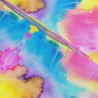 Tie Dye neon pink yellow blue watercolors Fabric