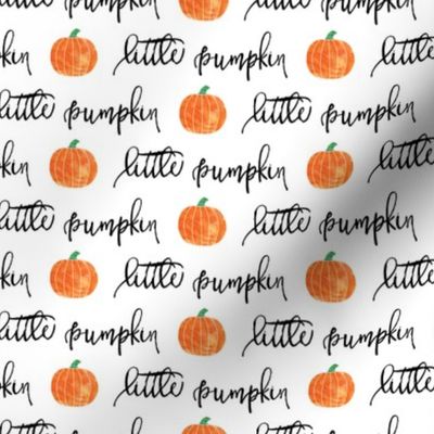 little pumpkin - halloween - white script