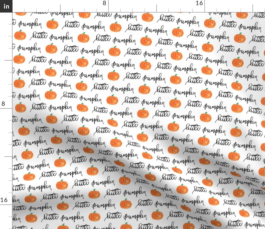 little pumpkin - halloween - white script