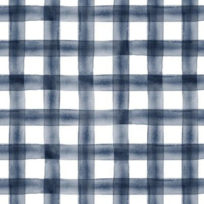 (3/4") watercolor plaid || navy