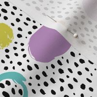 Circles rainbow dots and spots raw abstract brush strokes memphis scandinavian style mint pink mustard blue  multi color