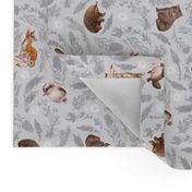 Little Aussie Friends - Small Animal Scatter Print - Grey