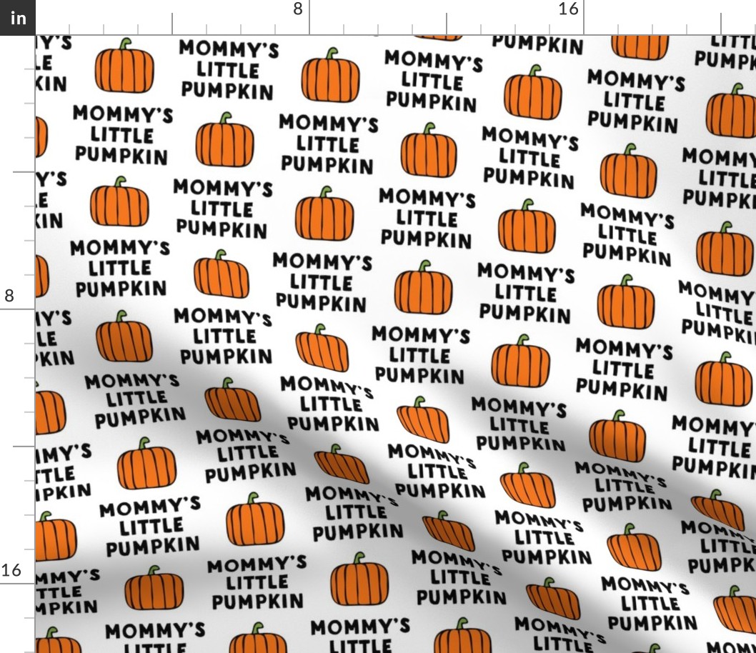 (large scale) mommy's little pumpkin - halloween - white