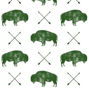 distressed buffalo and arrows (dark green)