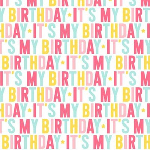 it's my birthday pink + teal + yellow UPPERcase