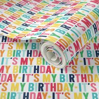 it's my birthday rainbow with navy UPPERcase