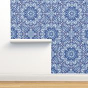 paisley kaleidoscope floral leaf symmetry blue