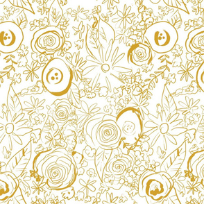 In The Garden Sketchy Floral // Mustard