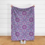 paisley kaleidoscope floral leaf symmetry turquoise purple