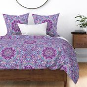 paisley kaleidoscope floral leaf symmetry turquoise purple