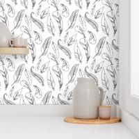 feathers coloring pattern tribal black an white design