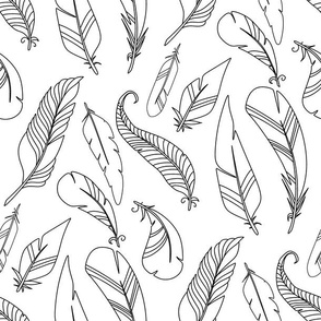 feathers coloring pattern tribal black an white design