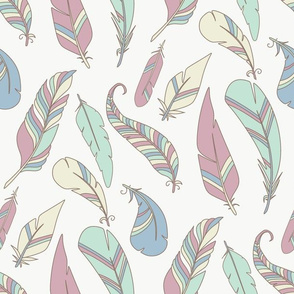 feathers coloring pattern tribal pastel design