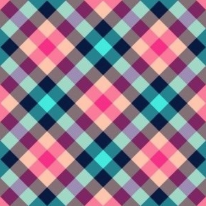 Custom Tartan Plaid // Hot Pink, Navy, Peachy, Turquoise